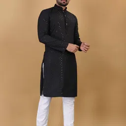 BALAJI CREATION Men Black Kurtas-picture-33