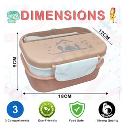 FunBlast Lunch Box with Spoon and Fork - Beige image 3
