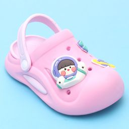 Oh! Pair Astronaut Applique Clogs with Back Strap - Rose image 3