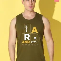 WOOSTRO Pack Of 2 Printed Super Combed Cotton Gym Vests VWS26(HARD OLIVE)(98 PEACH)-image-87