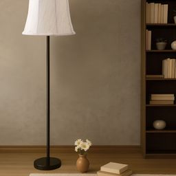 Devansh Off White & Black Frustum Wooden Floor Lamp-picture-31