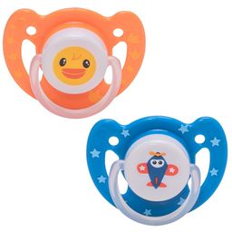 Adore 2-Pcs Blue & Orange-Color Printed Vented Pacifier BPA Free Kids Teethers-53