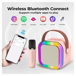 NeonateCare K12 Speaker Machine Bluetooth-Compatible Wireless Karaoke Mic Speaker Multi-Compatibility Modes - Multicolor ( color and design may vary) image 4