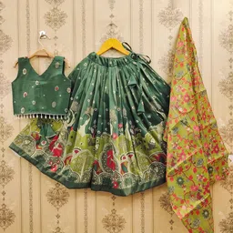 BAESD Girls Printed Ready to Wear Lehenga & Blouse With Dupatta-image-56