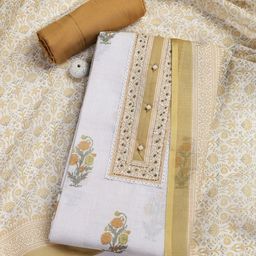 Meena Bazaar Woven Design Linen Unstitched Dress Material-image-82