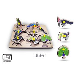 Enorme Mini Wooden Monuments and Birds Puzzle with Knobs Multicolour - 16 Pieces image 5