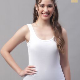 Friskers White Cotton Tank Top-image-53