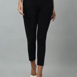 Cantabil Black Cotton Straight Fit Pants-image-31
