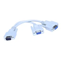 SETMI INDIA VGA Y Cable 15-Pin Male to Female, White-69