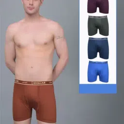 Dollar Lehar Assorted Cotton Regular Fit Trunks - Pack Of 5-image-22