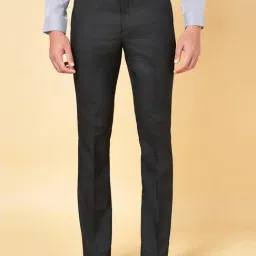Byford by Pantaloons Black Slim Fit Self Pattern Trousers-picture-8