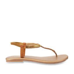 Metro Women's Antique Gold T-Strap Sandals-image-16