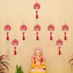 eCraftIndia Lotus Flower Decorative Wall Hanging for Home Decor (Pack of 1)-6