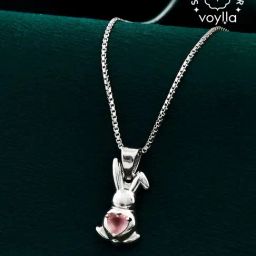 Voylla Silver Tropical Wildlife Bunny Hug Pendant-picture-9