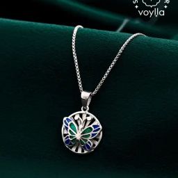 Voylla Silver Tropical Wildlife Vibrant Butterfly Pendant-picture-15