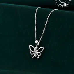 Voylla Silver Tropical Wildlife Butterfly Pendant-picture-37