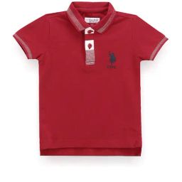 U.S. Polo Assn. Kids Red Solid Polo T-Shirt-picture-38