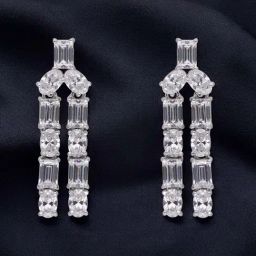 crash.club by CKC Sterling Silver Baguette & Oval Earrings for Women-picture-21