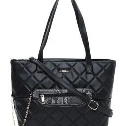 Code by Lifestyle Black Quilted Tote Bag-picture-14