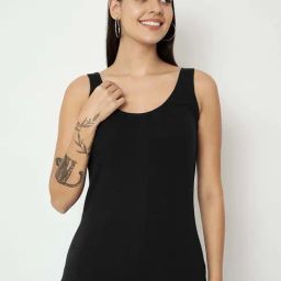 Brinns Black Cotton Fitted Camisole-image-55