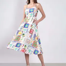 Vero Moda White A-Line Printed Dress-picture-13