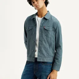 Levi's Men's Solid Greyish-Blue Trucker Jacket-picture-24