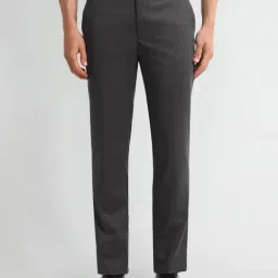 Arrow Grey Relaxed fit Solid Trousers-picture-43