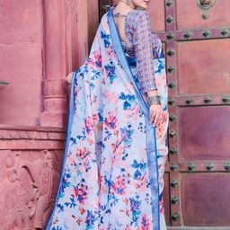 Anouk Rustic Zari Block Print Saree image 3
