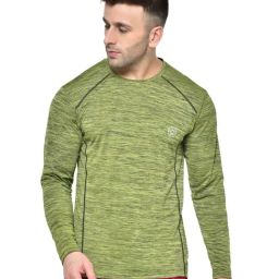 Chkokko Olive Green Regular Fit Sports T-Shirt-image-74