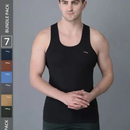 Dollar Bigboss Assorted Cotton Regular Fit Vest - Pack Of 7-image-85