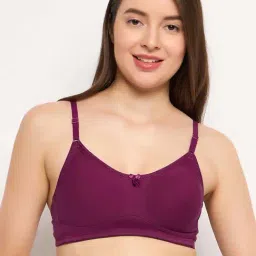 Clovia Purple Cotton T-Shirt Bra-picture-46