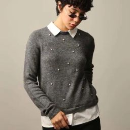 Only Grey Self Sweater image 4