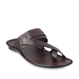 Mochi Men's Brown Cross Strap Sandals-picture-15