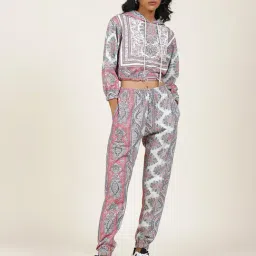 Label Ritu Kumar Ecru Printed Sweatshirt With Joggers-picture-0