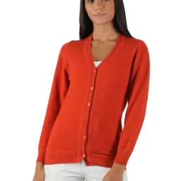 Monte Carlo Orange Wool Open Front Cardigan-12