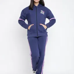 Lil Tomatoes Kids Navy Solid Full Sleeves Tracksuit-image-96