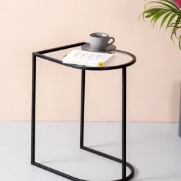Nestroots Solid Black Iron Magazine Coffee Table-picture-44