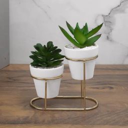 Tayhaa Multicolor Plastic Succulent Artificial Plant with Pot-image-67