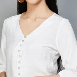 Code by Lifestyle Off-White Regular Fit Top image 5