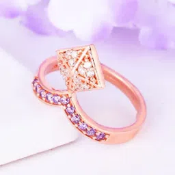 GIVA 92.5 Sterling Silver Rose Gold Flowe Crocus Adjustable Ring for Womens and Girls-picture-13