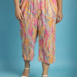 theRebelinme Pink Printed High Rise Capris-image-61