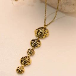 Voylla Gold Woven Wonders Twisted Pendant-picture-7