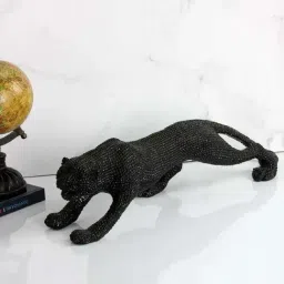 Smokey Cocktail Black Resin Glam Leopard Handmade Sculpture-picture-8