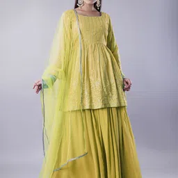 Utsav Fashion Embroidered Ready to Wear Lehenga & Blouse With Dupatta-image-30