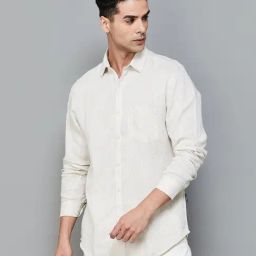 Code by Lifestyle Light Beige Regular Fit Linen Shirt-picture-44