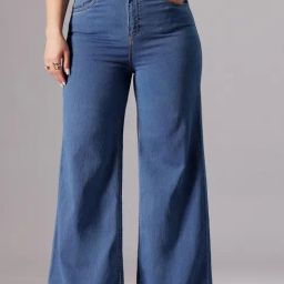 Miss Chase A+ Blue Denim Relaxed Fit Jeans-image-34
