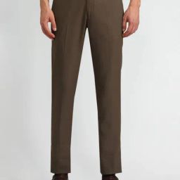 Arrow Brown Slim Fit Texture Trousers-picture-48