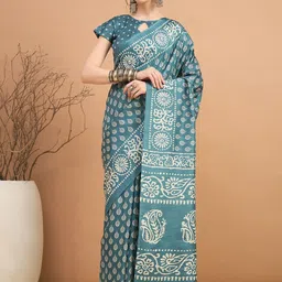 Mitera Silk Blend Bagru Saree-image-93