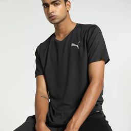 Puma Performance Running Black Regular Fit Printed Sports T-Shirt-image-76