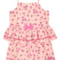Budding Bees Kids Peach Printed Top with Shorts-38